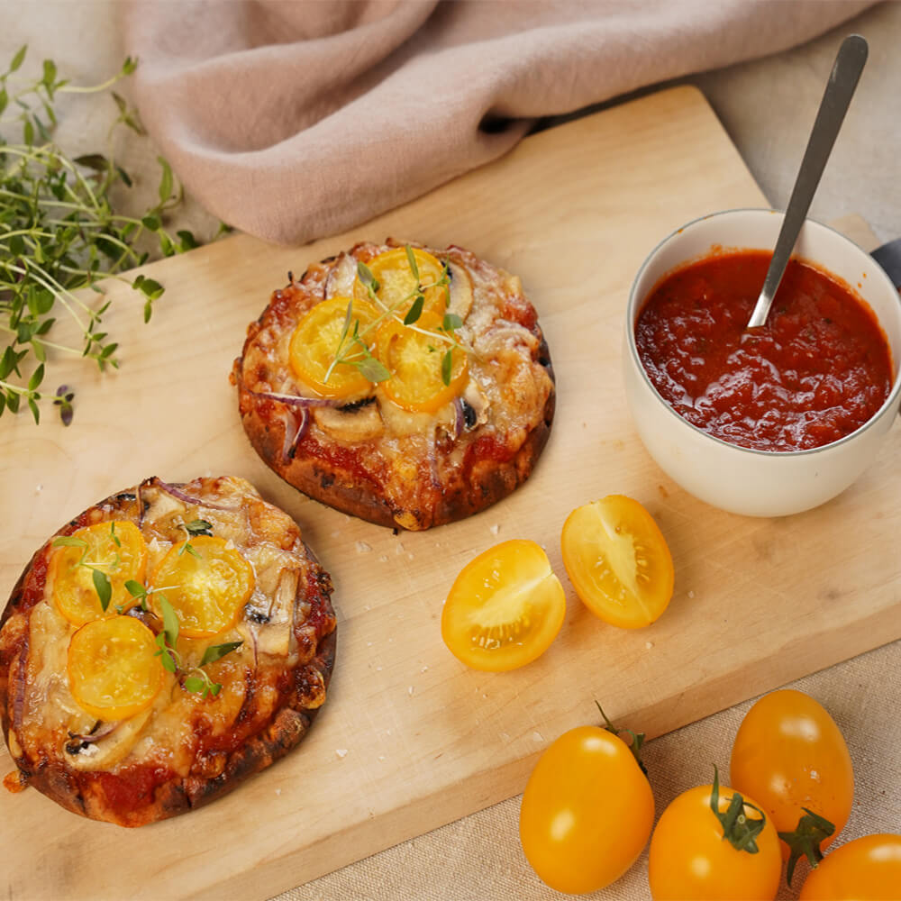 Kasvisminipizzat Hönö Saaristolaisrieskoista